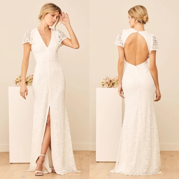 Lulus Your Hand in Mine White Lace Flutter Sleeve Maxi Dress XS Wedding Party - Picture 1 of 11